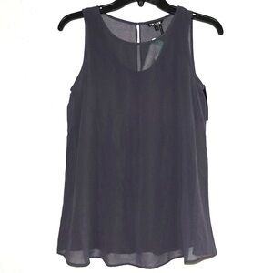 NIC+ZOE Slate Sleeveless Sheer Overlay Tank Top – Size XS